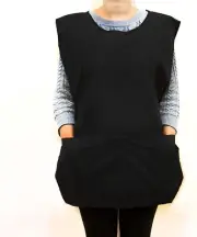 Barber/Hairdresser Apron Sleeveless Dress Aprons with Pockets BLACK One Size