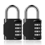 2 Pack Combination Lock 4 Digit, Black Resettable Combination Padlock, Waterp...