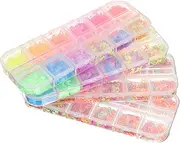 Ipetboom 4 Packs of Fluorescent Sequin Manicure Decorations Nail Sequins Manicure Paillette Nail Glitter for Party