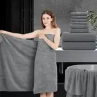 Grey 8 Piece Bath Towel Set |2 Oversized Large Bath Sheet,2 Hand Towels,4 Was...