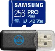 Samsung 256GB MicroSD Pro Plus Memory Card for Action Camera Compatible with GoPro Hero 13 Black, Hero (2024) (MB-MD256SA) U3 V30 Bundle with 1 Everything But Stromboli SD & MicroSDXC Card Reader