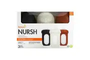 Boon, Nursh, Silicone Pouch Bottle, Medium, 3 Months +, 3 Bottles, 8 oz (236 ml) Each