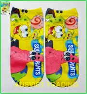 new Spongebob Squarepants Socks foot Sox set 2 pairs boys girls kids cartoon