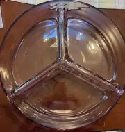 Circleware Purple Divided Dish Bowl Heavy & Beautiful IOB Turkey. 11” Diameter