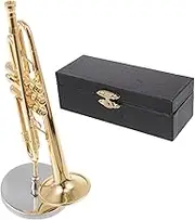 GRIRIW 1 Set Copper Statue Desk Mini Trumpet Model Ornament Small Decorations Christmas Decoration Christmas Music Decor Models Instrument Model Golden 24k Plated Copper