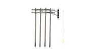 Woodland Scenics HO Pre-Wired Poles-Double Crossbar, #WS-US2266