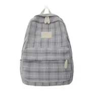 Light Academia Backpack Aesthetic Plaid Preppy Laptop One Size Light Grey