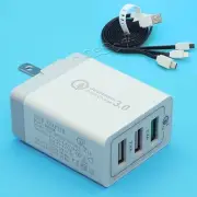 Quick Charging Plug-in Multiport QC3.0 Charger 3in1 Cable for LG G5 LS992 Sprint