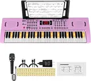 24HOCL Piano Keyboard, 61 Keys Keyboard, Travel Foldable Keyboard Piano with Beginner and Adults