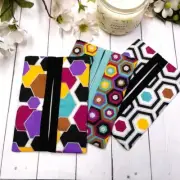 3pc MOD HEXIES Travel/Purse Pocket Tissue Holders, Handmade, FREE SHIP