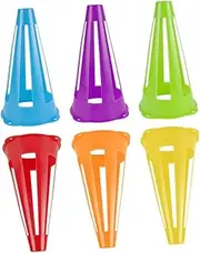 GANAZONO 6Pcs Outdoor Training Cones Hollowed Agility Soccer Marker Cones for Football Flexibility and Core Strength Exercises Lightweight Stackable Design Multiple Colors