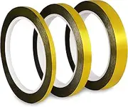 Gold Metallic Mirror Like Tape Gold Shiny Finish Mylar Film Tape for Gift Wrapping, Card Making, Crafts Decoration, Detailing Wall & Furniture(3 Rolls,1/5”, 2/5”, 3/5”, 165 Yards)