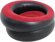Inflatable Lounge Chair Blow up Lounger Chair Portable Single Seat Sofa Air Sofa Inflatable Couch for Gaming Room Traveling, Red Black
