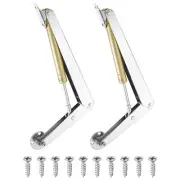 2Pcs Lid Support Hinge, 200N Gas Struts Soft Close Folding Lid Stay Hinges