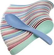 WUWEOT 24 Pack Wheat Straw Soup Spoons, 6 Inches Colourful Unbreakable Meal Spoon, Cereal Dinner Spoon for Kid and Adult, Microwave Dishwasher Safe