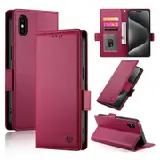 Wallet Case for IPhone X/Iphone XS,Slim Protective Shockproof Case With Card Holder,Premium PU Leather Kickstand-Red