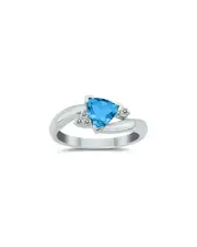 Gem Spark 14K 0.78 ct. tw. Diamond & Blue Topaz Ring