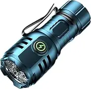 Skylla LED Torch Rechargeable, Super Bright Torch, 8 Modes, USB C Rechargeable, Waterproof, Compact Flashlight for Emergencies, Power Outages, Walking, Camping(Dark Green)