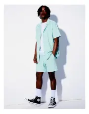 [Kenji] Monsters Inc Print Terry Towelling Short in Teal