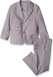 [Isaac Mizrahi] Boys' Textured 2pc Slim Fit Solid Suit