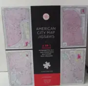 Professor Puzzle American City Map DC Baltimore SF Jigsaw Set of 4 1000pcs NEW