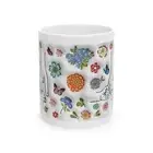 Floral Ceramic Mug - Beautiful Flower and Butterfly Design, 11oz & 15oz