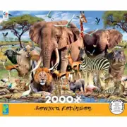 Ceaco 2000 Piece Puzzle AFRICAN WILD ANIMALS Howard Robinson Lion Zebra Elephant