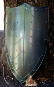 32'' FULLY FUNCTIONAL Ready For Battle Medieval Shield With Three Pointed