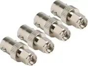 NEW 4 pack BNC female to SMA male coax RF connectors adapters *USA Seller*