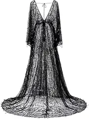 [PLUVIOPHILY] Sequin Maternity Dress Robe for Photo Shoot Baby Shower Photography Dress
