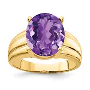 14K Yellow Gold 12x10mm Oval Amethyst ring