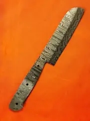 ALABAMA DAMASCUS STEEL BILLET BLADE BLANK, KNIFE MAKING SUPPLIES - 9" OAL