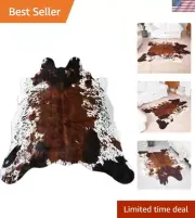 Faux Cow Print Rug - Durable 4.5' x 6.2' Lightweight Area Rug for Indoor Use