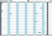 Sasco 2024 Value Yearly Wall Planner Set, Paper Whiteboard Style Dry Erase Calendar, Large Wall Planner, Poster Style Wall Chart, Blue, 915 x 610mm, 2410237
