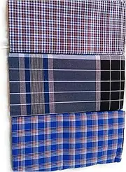[Cotton Colors] SANGU MARK Men's Cotton Lungies - Pack of 3 (Multicolour, Free Size)_ABA1, Multicolour, Cotton