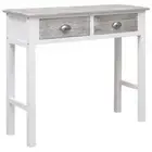 Grey Wood Wooden Console Table Hallway Entry Desk Display Shelf Drawers