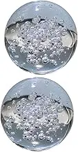 2Pcs Decorative Glass Spheres Stunning Glass Ball Ornaments for Home Decor Stage Performance and Creative Displays Bubble Design