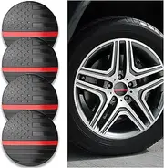 4PCS Wheel Center Caps with American Flag Design,Car Decorations 56mm Center Caps for Rims,Automotive Exterior Accessories Waterproof Wheel Hub Cap for Car Truck SUV (Black/Red)
