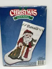 Counted Cross Stitch Kit Good Shepherd Christmas Stocking Olde Time Santa 87207