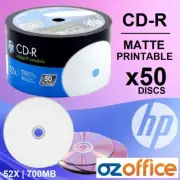 PREMIUM 50 x HP CD Inkjet Matte Printable Blank CD-R 52X 700mb Blank CD Discs
