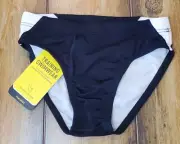 Finis Boy's Training Competition Youth Brief Splice Swimsuit Blk/Wht Size 26 NWT