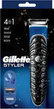 Gilette All Purpose Beard Trimmer - Compact Battery Razor Edger - Waterproof Travel Shaver