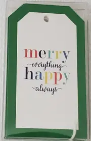 NEW Set of 10 WH Hostess "Merry Everything Happy Always" Gift Tags w/String Ties