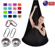 Aerial Silks Yoga Swing Kit 4x2.8M Yoga Anti-gravity Fitness Gym Flying Dance