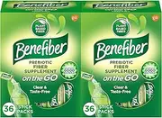 Benefiber Daily Fiber Supplement, On The Go, Powder Stick Packs for Digestive Health, 72 Count