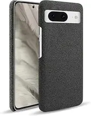 for Google Pixel 8a Case Premium Textile Fabric Hybrid PC Phone Case Anti-Scratch Shockproof Protective Cover (Black)