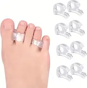 Mcvcoyh 8 Pack Clear Toe Spacers, Gel Hammer Toe Separator for Align Toes Relief Friction Hammer Toes Overlapping Toes and Prevent Corns & Yoga
