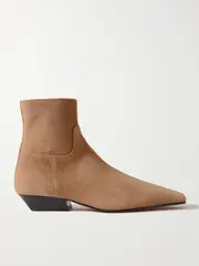[KHAITE] KHAITE - Marfa Suede Ankle Boots - Camel - IT37 IT 37 Brown