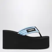 [Coperni] Black/light blue wedge sandal with logo 38 IT Black