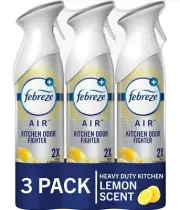 3 PACK Febreze LEMON Air Mist Air Freshener Spray, Odor-Fighting Spray